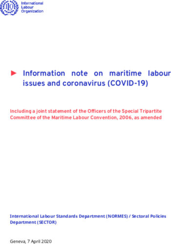 ILO Information note on maritime labour issues and coronavirus COVID 19 
