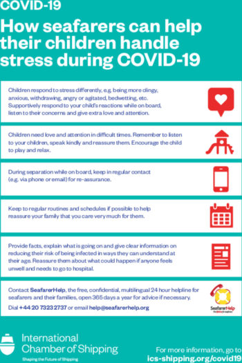 Poster How seafarers can help their children handle stress during COVID 19 